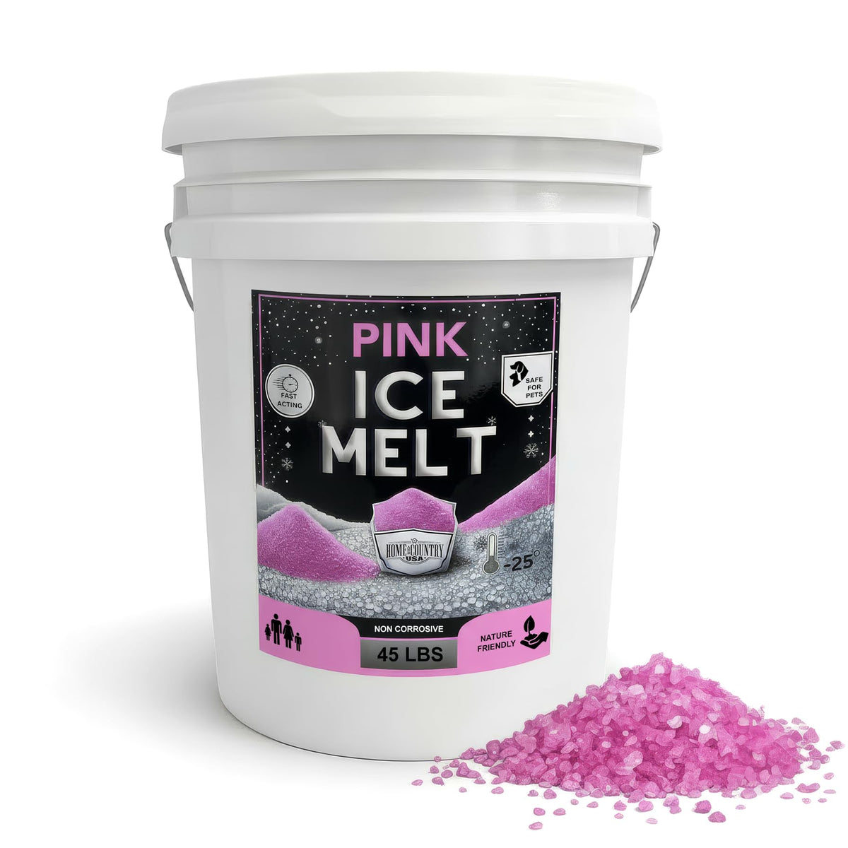 Peach Country Pet-Friendlier Ice Melt 8 to 45 lb pails, colored granules rated to -25°F, view 12
