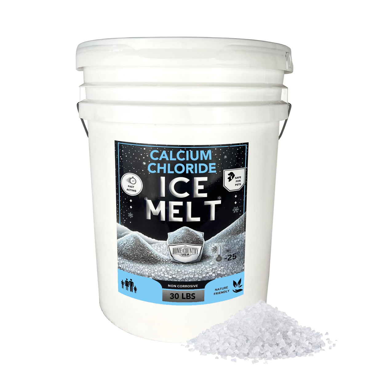 Calcium Chloride Ice Melt Pellets 8 to 40 lb resealable pails, extreme-cold deicer, view 9