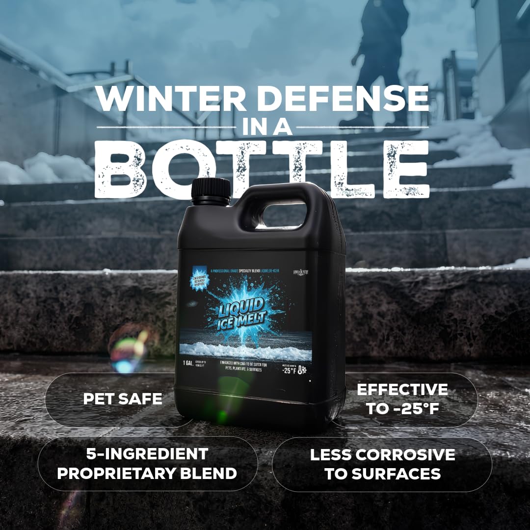 Liquid Ice Melt 32 oz to 5 gallon, fast-acting deicer and anti-icer for driveways and steps, view 5