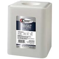 Champion's Choice White Salt Block 50 lb, white block with a center hole and a silver label.