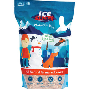 Redmond Ice Slicer Nature's Blend 10 lb pouch, all-natural granular ice melt, printed safe for kids and pets.