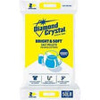 Diamond Crystal Bright and Soft salt pellets 50 lb bag for water softeners, yellow and blue two-handle pack.