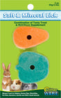 Critter Ware Salt and Mineral Lick card with an orange carrot-shaped and a green apple-shaped lick.