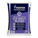 Morton Professional Pro Speed Purple Ice Melt Blend 50 lb bag, printed -15°F and easy-to-see purple crystals.