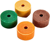 Four Kaytee Salt Savors rounds in yellow, orange, brown and green.