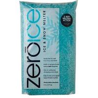 Howard Johnson's Zero Ice ice and snow melter bag, aqua tinted crystals, second bag size.
