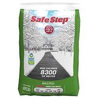 Safe Step Mag Chloride 8300 Ice Melter 50 lb green bag, printed melts ice down to -15°F.