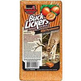 Buck Lickers Flavored Salt Block, Wild Persimmon, with calcium and phosphorus.