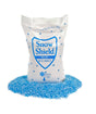 Snow Shield Blue ice melt 50 lb bag from Chemical Equipment Labs with a pile of blue granules, melts down to -20°F.