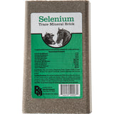Roto Salt Selenium Trace Mineral Brick 4 lb, gray brick with a green label showing a cow and a horse.