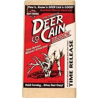 Deer Co-Cain Block, red label printed time release mineral attractant.