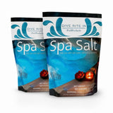 Two Dive Rite In Spa Salt resealable bags printed for use with salt water sanitizing systems.