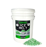 Home and Country USA Green Ice Melt 8 lb pail with green granules.