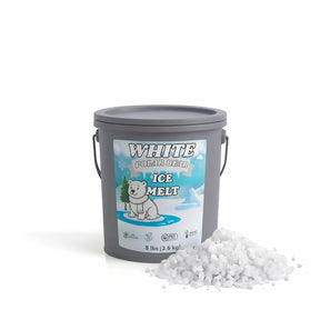 White Polar Bear CMA Pet-Friendly Ice Melt 8 to 45 lb pails, white granules rated to -20°F