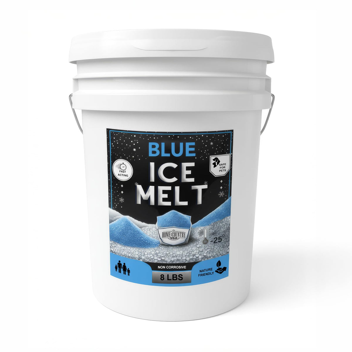 Peach Country Pet-Friendlier Ice Melt 8 to 45 lb pails, colored granules rated to -25°F