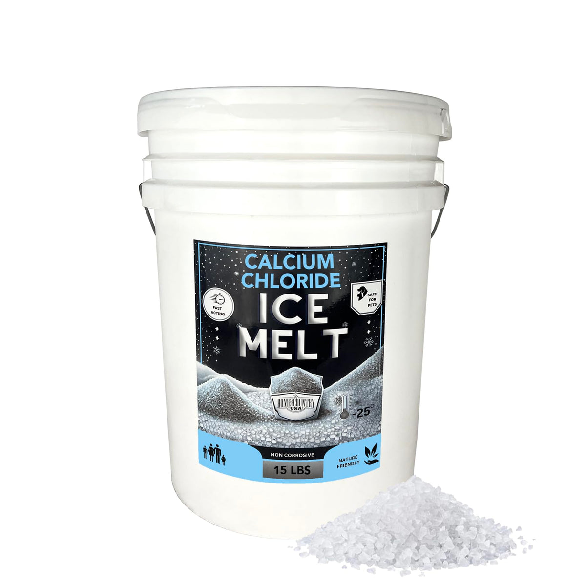 Calcium Chloride Ice Melt Pellets 8 to 40 lb resealable pails, extreme-cold deicer, view 7