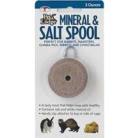Pet Lodge Mineral and Salt Spool 3 oz card with a clip, for rabbits, hamsters, guinea pigs and ferrets.