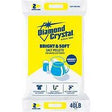 Diamond Crystal Bright and Soft salt pellets 40 lb bag for water softeners, yellow and blue two-handle pack.