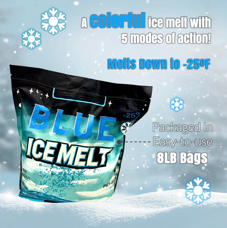 CMA Blended Magnesium Chloride Ice and Snow Melt 8 lb bag, colored granules that work below 0°F, view 3