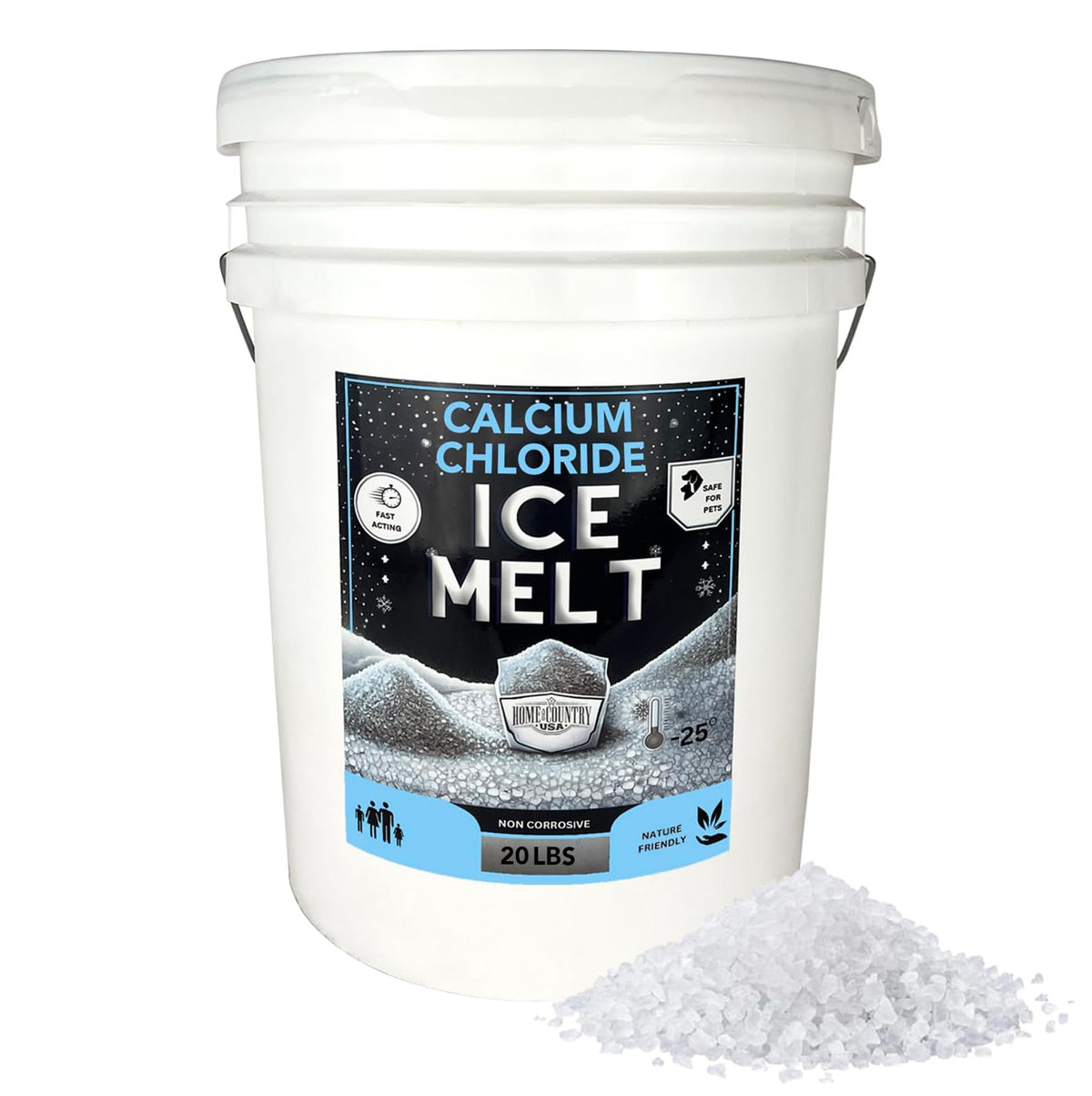Calcium Chloride Ice Melt Pellets 8 to 40 lb resealable pails, extreme-cold deicer, view 8