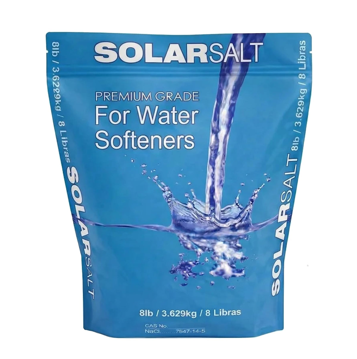 All natural solar salt water softener crystals 8, 40 and 50 lb bags, no added chemicals
