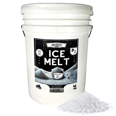 Halite Crystals Ice Melt 8 to 45 lb resealable pails, natural rock salt deicer, view 3