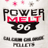 Close-up of the Power Melt 96 Calcium Chloride Pellets bag front.