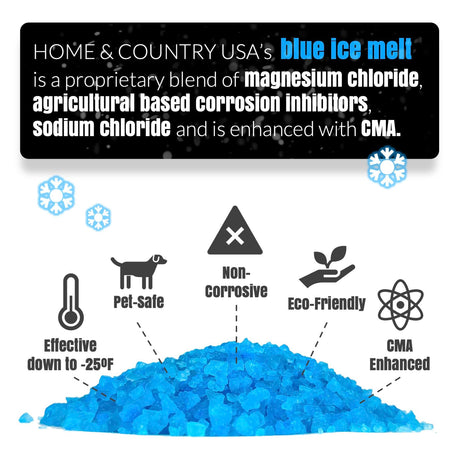 CMA Blended Magnesium Chloride Ice and Snow Melt 8 lb bag, colored granules that work below 0°F, view 4