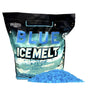 Home and Country USA Blue Ice Melt 8 lb bag with blue granules, printed -25°.
