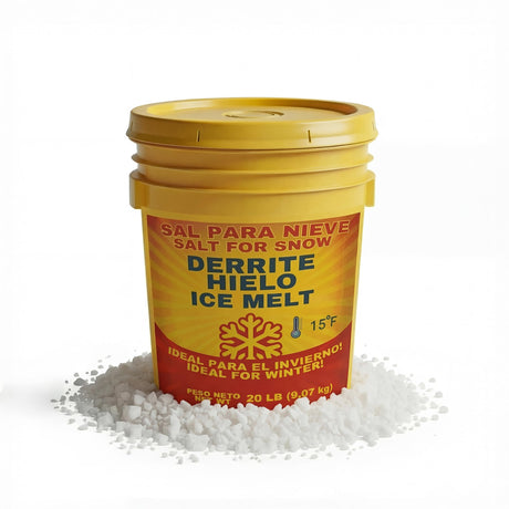 Sal para Nieve Rock Salt 8 to 45 lb resealable pails, 100% rock salt with bilingual label, view 7