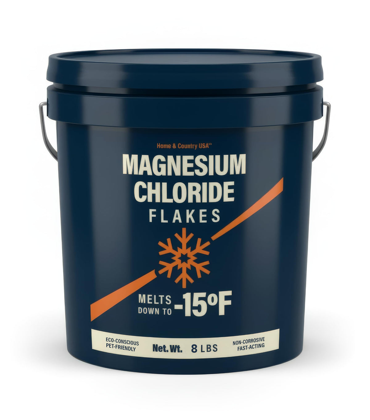 Magnesium Chloride Flakes Ice Melt 8 and 35 lb pails, low residue and rated to -15°F