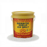Sal para Nieve Salt for Snow 8 lb yellow pail printed derrite hielo, ice melt, 15°F.