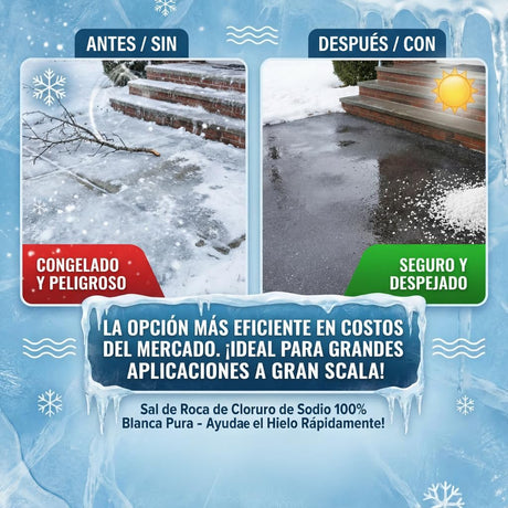 Sal para Nieve Rock Salt 8 to 45 lb resealable pails, 100% rock salt with bilingual label, view 4