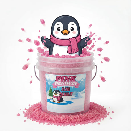 Pink Penguin CMA Pet-Friendly Ice Melt 8 to 45 lb pails, pink granules rated to -20°F, view 5