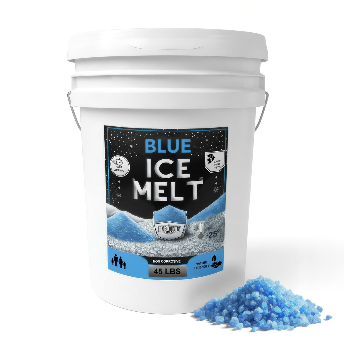 Peach Country Pet-Friendlier Ice Melt 8 to 45 lb pails, colored granules rated to -25°F, view 3
