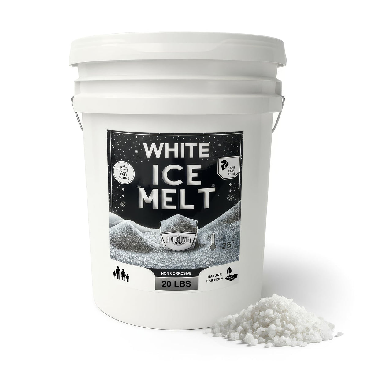 Peach Country Pet-Friendlier Ice Melt 8 to 45 lb pails, colored granules rated to -25°F, view 14