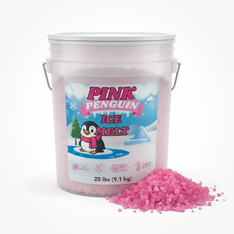 Pink Penguin CMA Pet-Friendly Ice Melt 8 to 45 lb pails, pink granules rated to -20°F, view 7