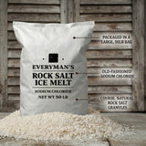 EveryMan's Rock Salt Ice Melt 50 lb bag, sodium chloride deicing salt for driveways and lots, view 2
