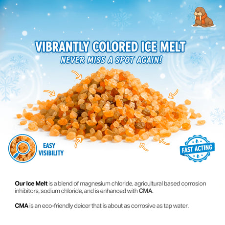 Orange Walrus CMA Pet-Friendly Ice Melt 8 to 45 lb pails, orange granules rated to -25°F, view 4