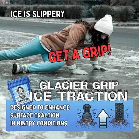 Glacier Grip stone dust ice traction grit 8 to 45 lb, non-melting grip at any temperature, view 5