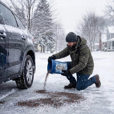 Glacier Grip stone dust ice traction grit 8 to 45 lb, non-melting grip at any temperature, view 4
