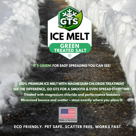 GTS Green Treated Salt Ice Melt 8 and 45 lb pails, rock salt treated with magnesium chloride, view 6