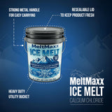 MeltMaxx Ice Melt 8 to 45 lb pails, calcium chloride and rock salt blend rated to -15°F, view 6