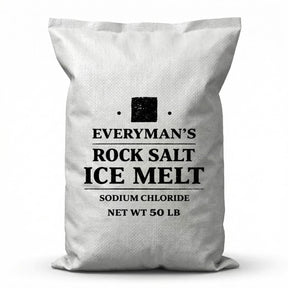 EveryMan's Rock Salt Ice Melt 50 lb bag, sodium chloride deicing salt for driveways and lots