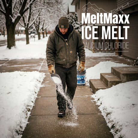 MeltMaxx Ice Melt 8 to 45 lb pails, calcium chloride and rock salt blend rated to -15°F, view 3