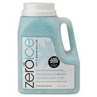 Howard Johnson's Zero Ice ice and snow melter 12 lb jug of aqua tinted crystals, printed 3-way melting action.