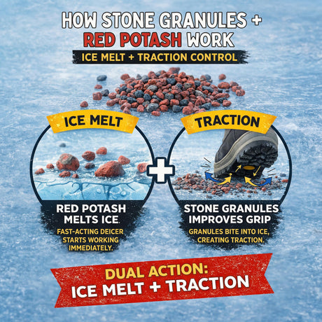 Glacier Grip stone dust ice traction grit 8 to 45 lb, non-melting grip at any temperature, view 2