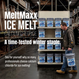 MeltMaxx Ice Melt 8 to 45 lb pails, calcium chloride and rock salt blend rated to -15°F, view 4