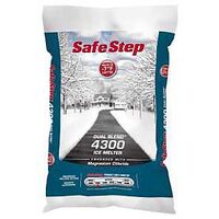Safe Step Dual Blend 4300 ice melter 50 lb bag, enhanced with magnesium chloride, melts to -7°F.