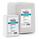 American Stockman White Salt 50 lb block and 4 lb brick, white blocks with blue labels.